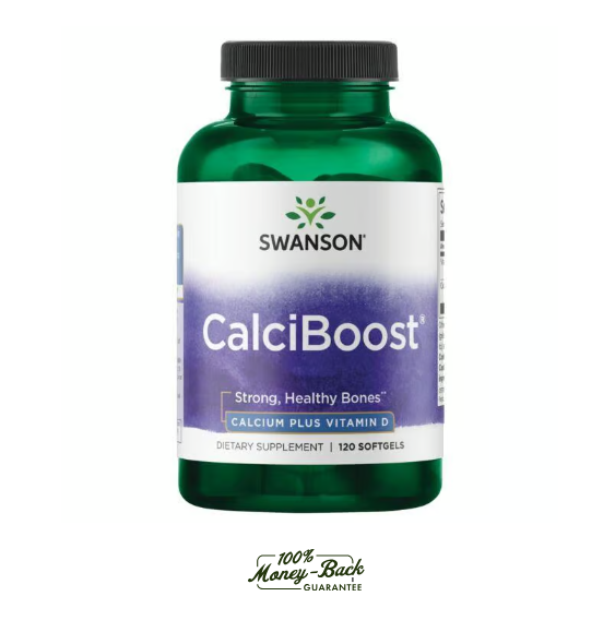 Swanson CalciBoost Calcio + Vitamina D3 | 120 Softgels · Salud Ósea Premium