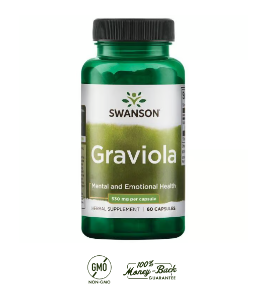 Swanson Graviola Hierba Tropical 530 mg | 60 Cápsulas · Inmunidad y Relajación