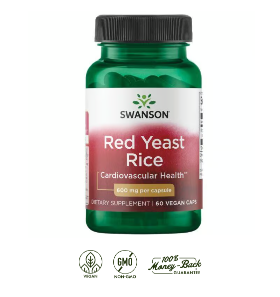 Swanson Levadura Roja de Arroz 600 mg | 60 Cápsulas · Colesterol y Salud Cardiovascular