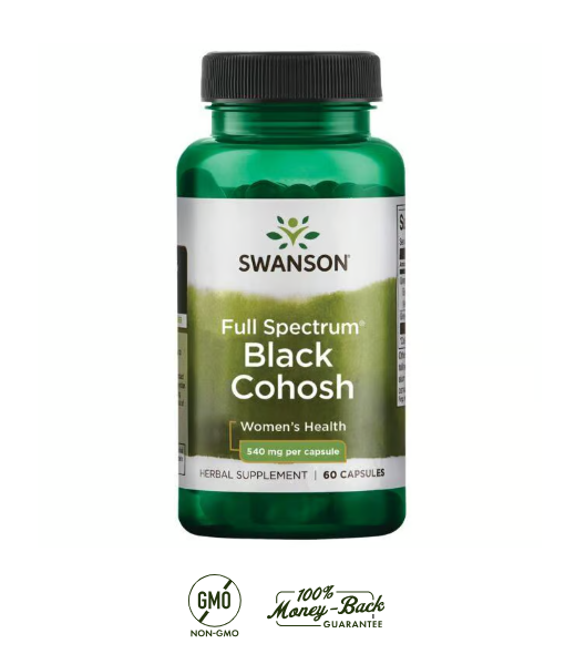 Swanson Black Cohosh Cimicifuga 540 mg | 60 Cápsulas · Bienestar en la Menopausia