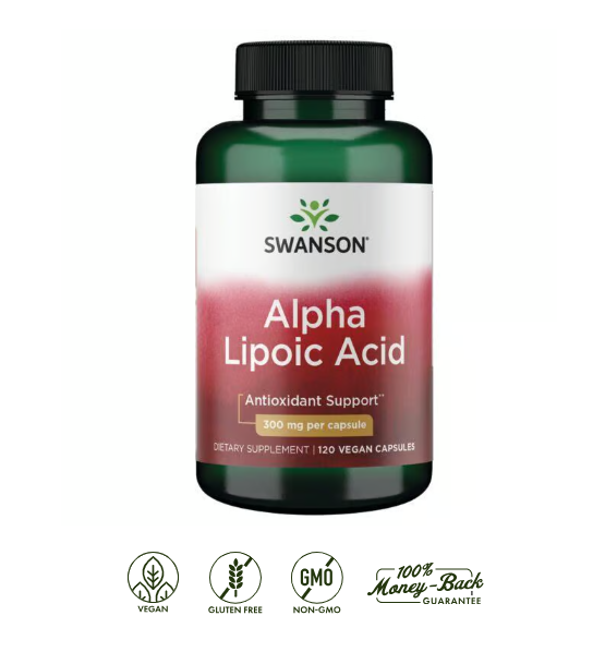 Swanson Ácido Alfa Lipoico 300 mg | 120 Cápsulas · Antioxidante y Glucosa
