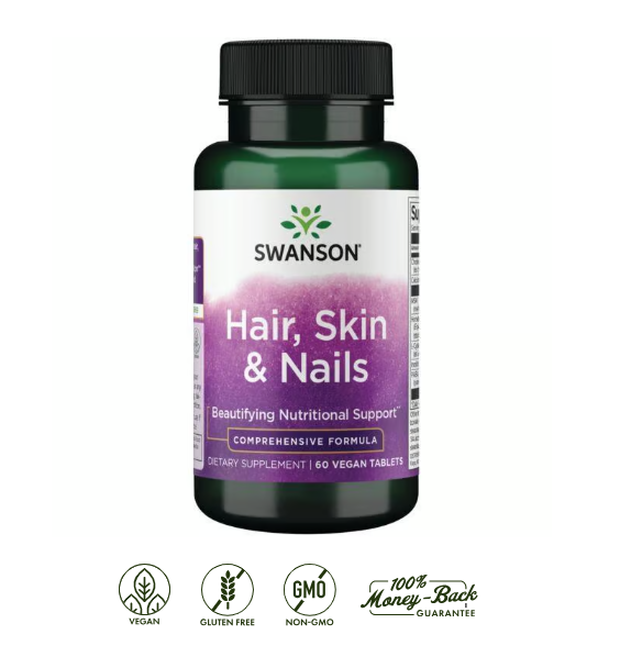 Swanson Cabello, Piel y Uñas Complejo Vitamínico | 60 Tabletas · Belleza Integral