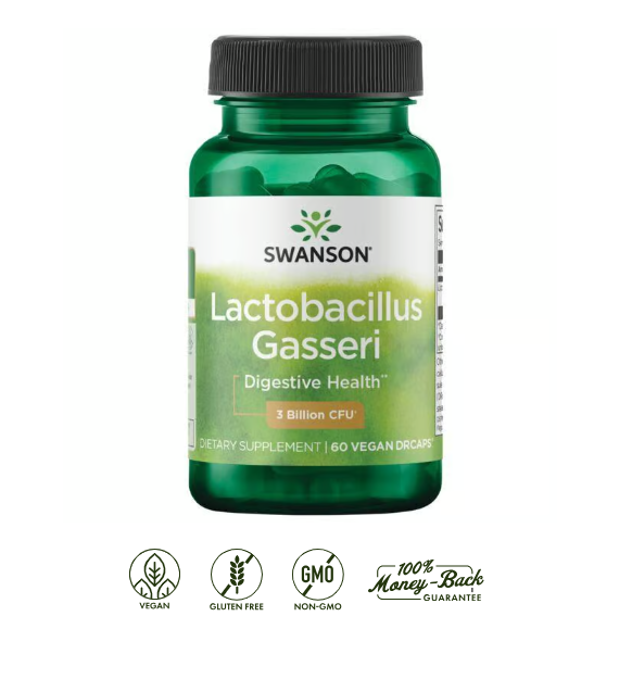 Swanson Lactobacillus Gasseri – Probiótico para Salud Digestiva y Control de Peso 60 Cápsulas