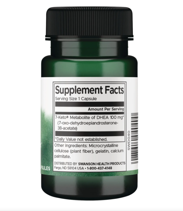 Swanson 7-Keto DHEA 100 mg | 30 Cápsulas · Metabolismo y Composición Corporal