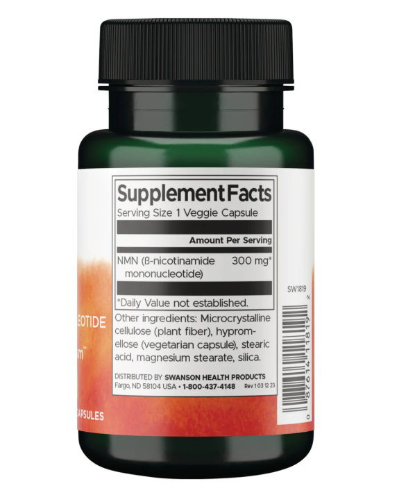 Swanson NMN Nicotinamida Mononucleótido 300 mg | 30 Cápsulas Veg · Antienvejecimiento