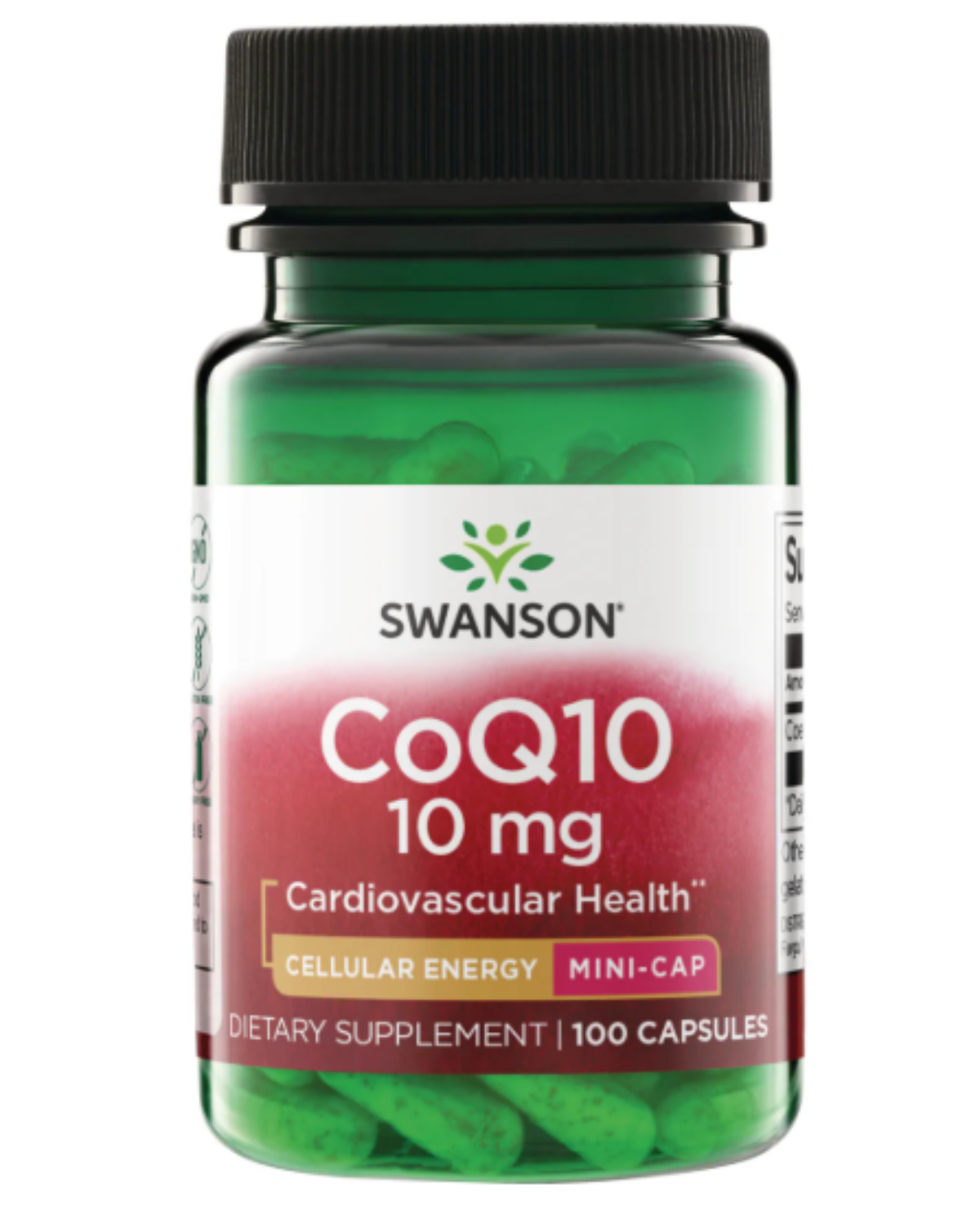 Swanson CoQ10 10 mg Sabor Neutro | 100 Cápsulas · Energía Celular Familiar
