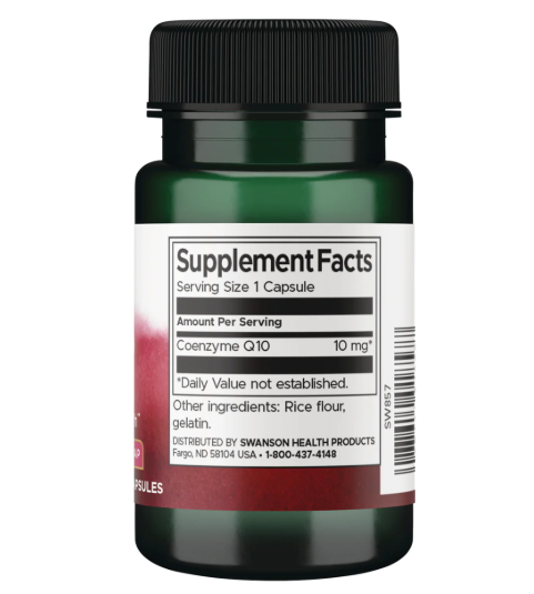 Swanson CoQ10 10 mg Sabor Neutro | 100 Cápsulas · Energía Celular Familiar