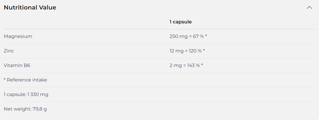 Nutrend ZMB Zinc + Magnesio + Vitamina B6 | 60 Cápsulas · Recuperación y Descanso