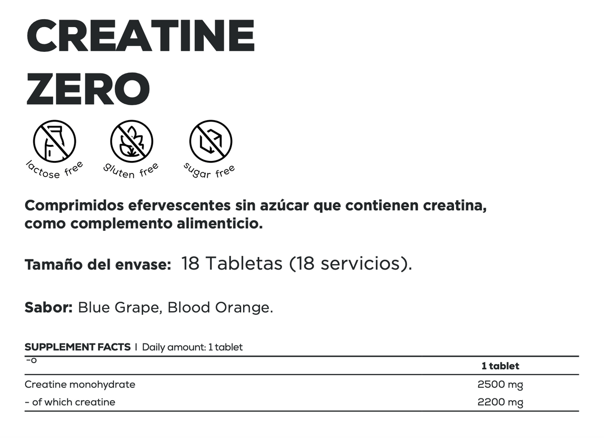 BioTechUSA Creatine Zero 18 Tabletas | Creatina Efervescente · 18 Servicios · Sin Azúcar