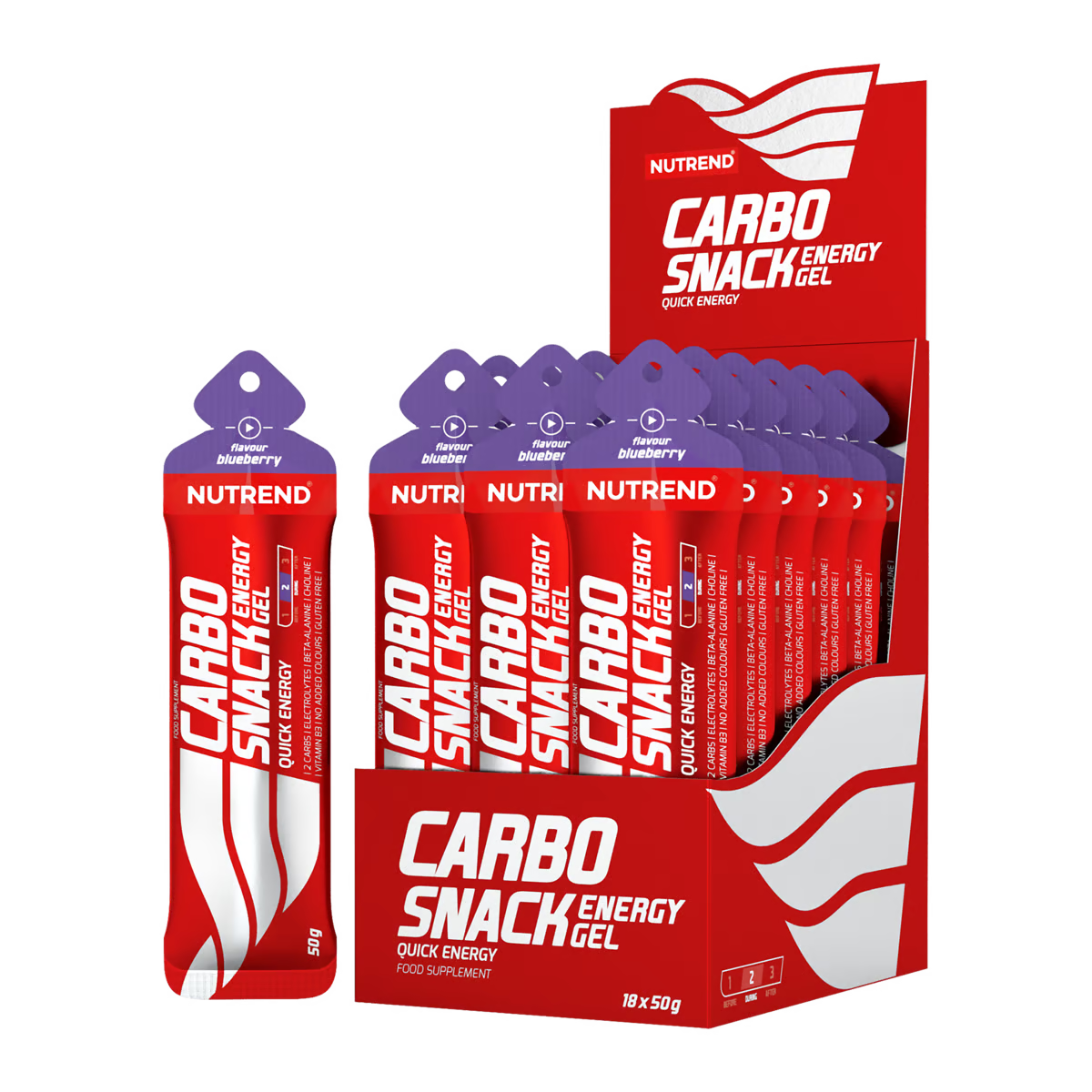 Nutrend Carbosnack Gel Energético Sachet Caja 18 | Carbohidratos de Rápida Absorción