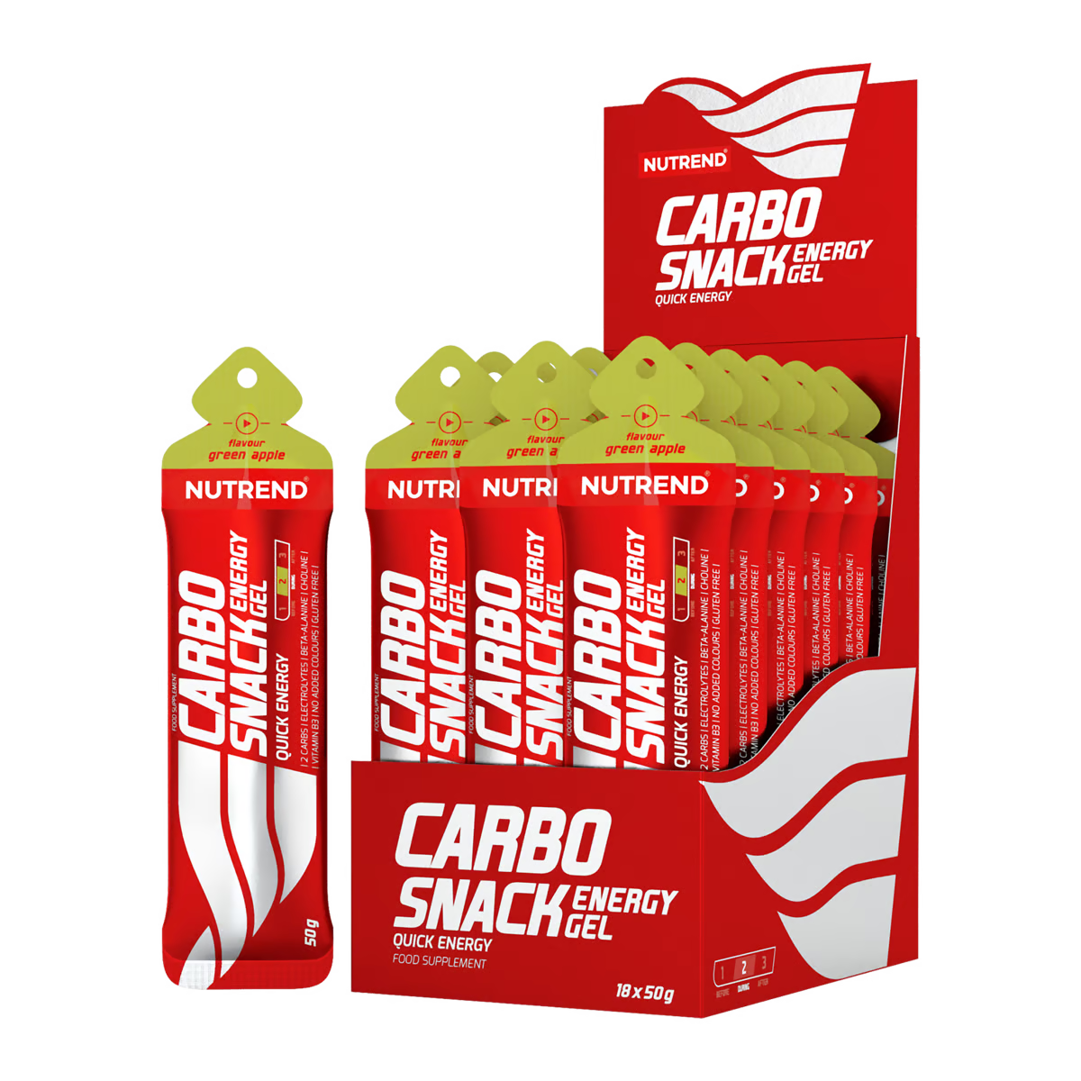 Nutrend Carbosnack Gel Energético Sachet Caja 18 | Carbohidratos de Rápida Absorción