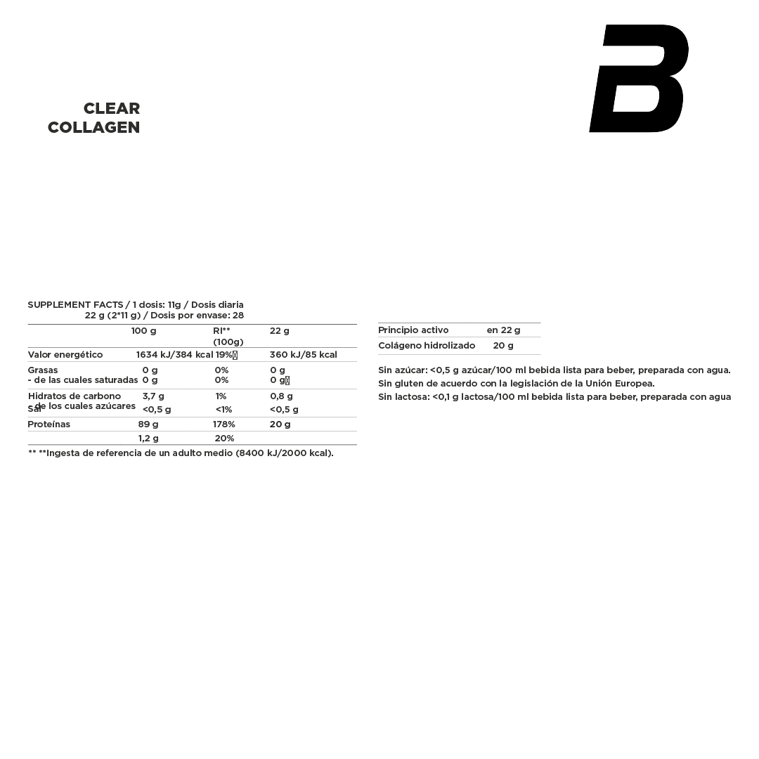 Bio Clear Collagen 308G - 28 Serv