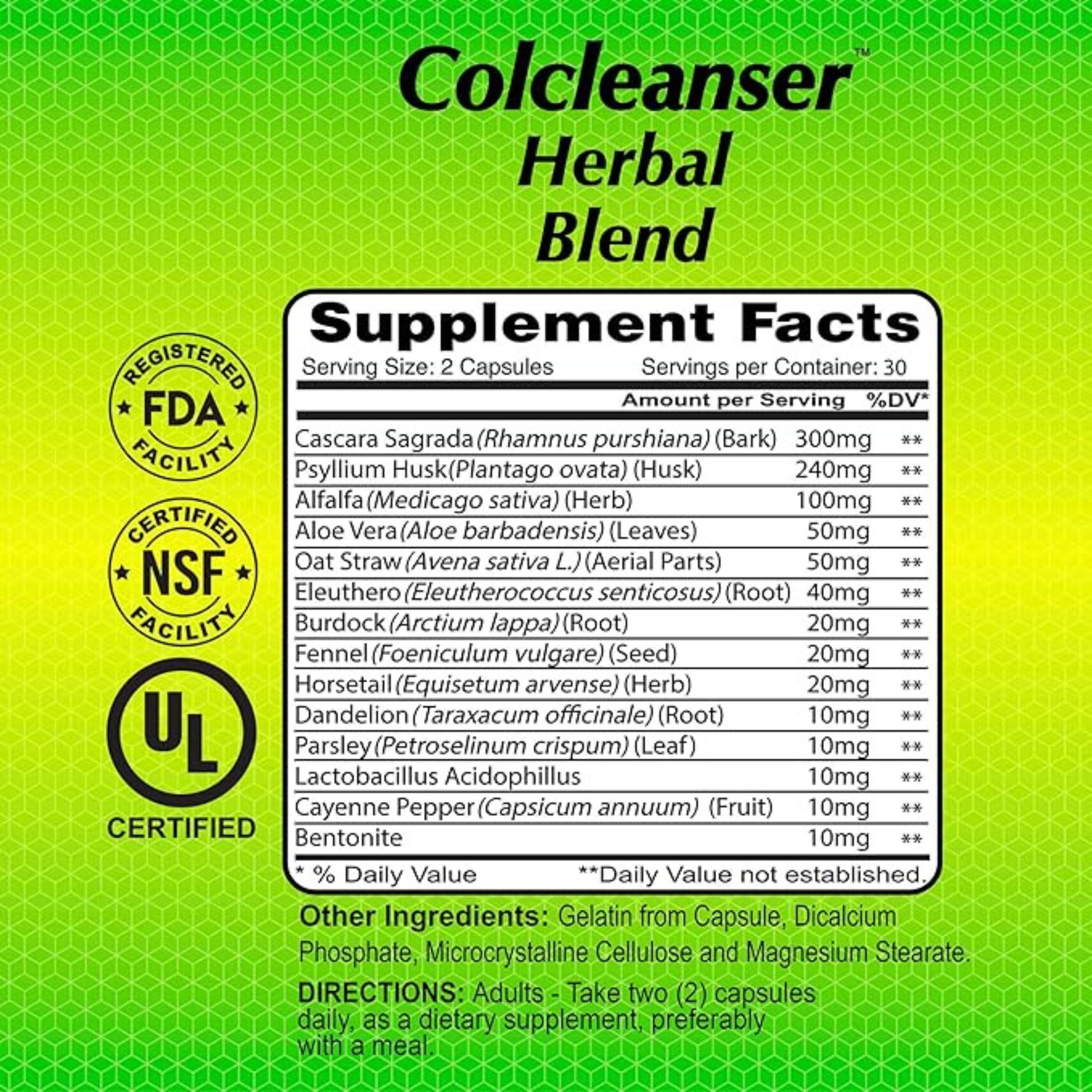 Alfa Vitamins Colcleanser Cleanse & Detox 60 Caps