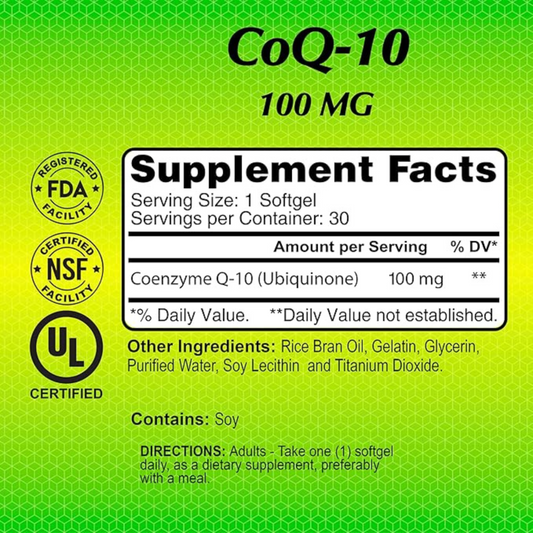 Alfa Vitamins Coq-10 100 mg 30 Softgels