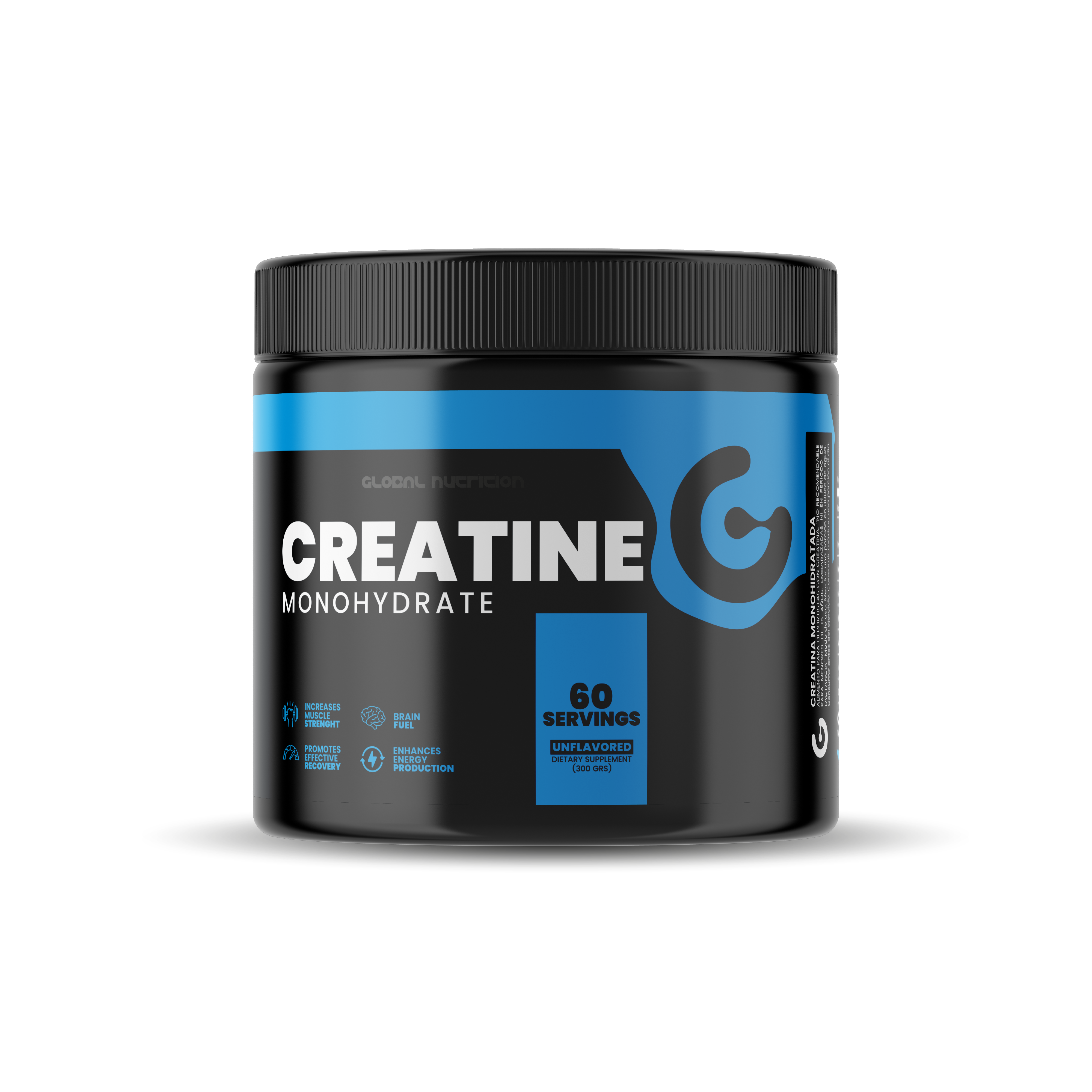 3x $32.990 Creatina Monohydrate 300 Grs - 60 Servicios Global Nutrition