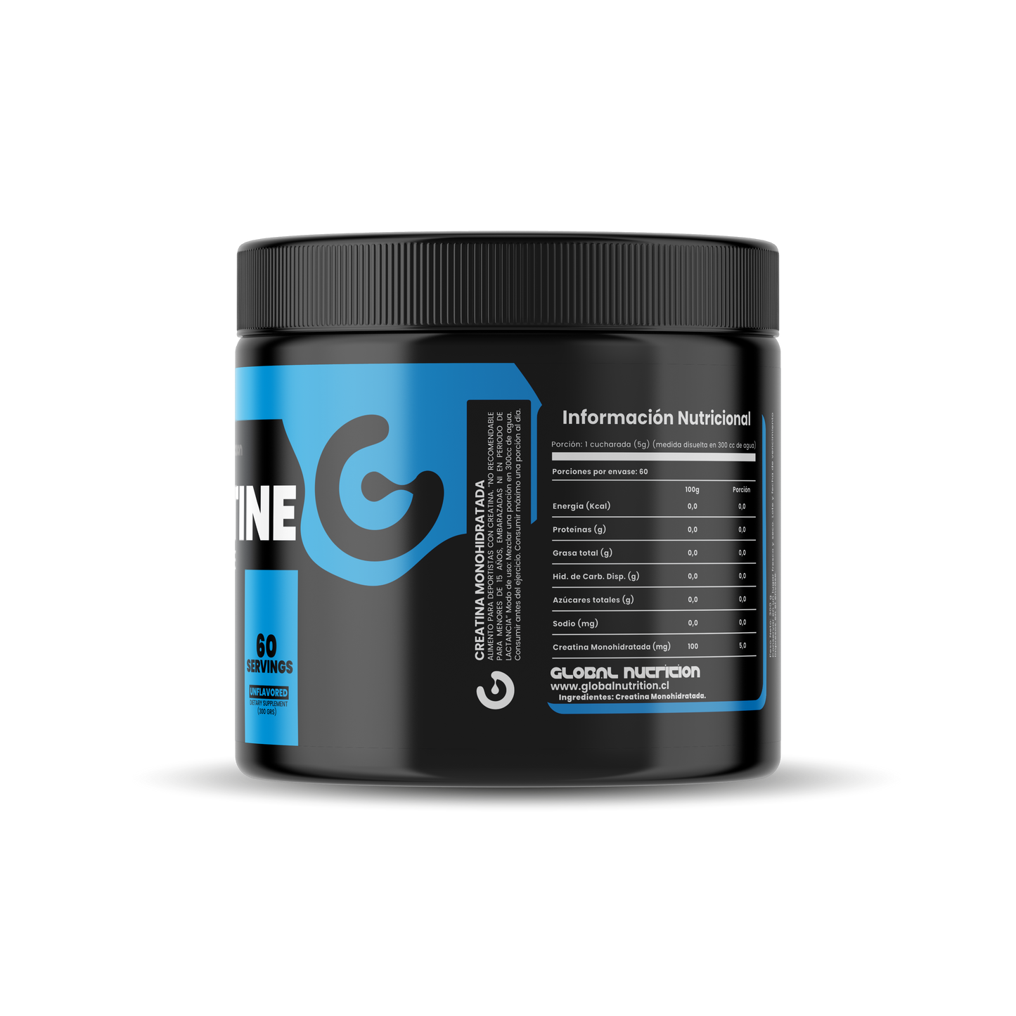 3x $32.990 Creatina Monohydrate 300 Grs - 60 Servicios Global Nutrition