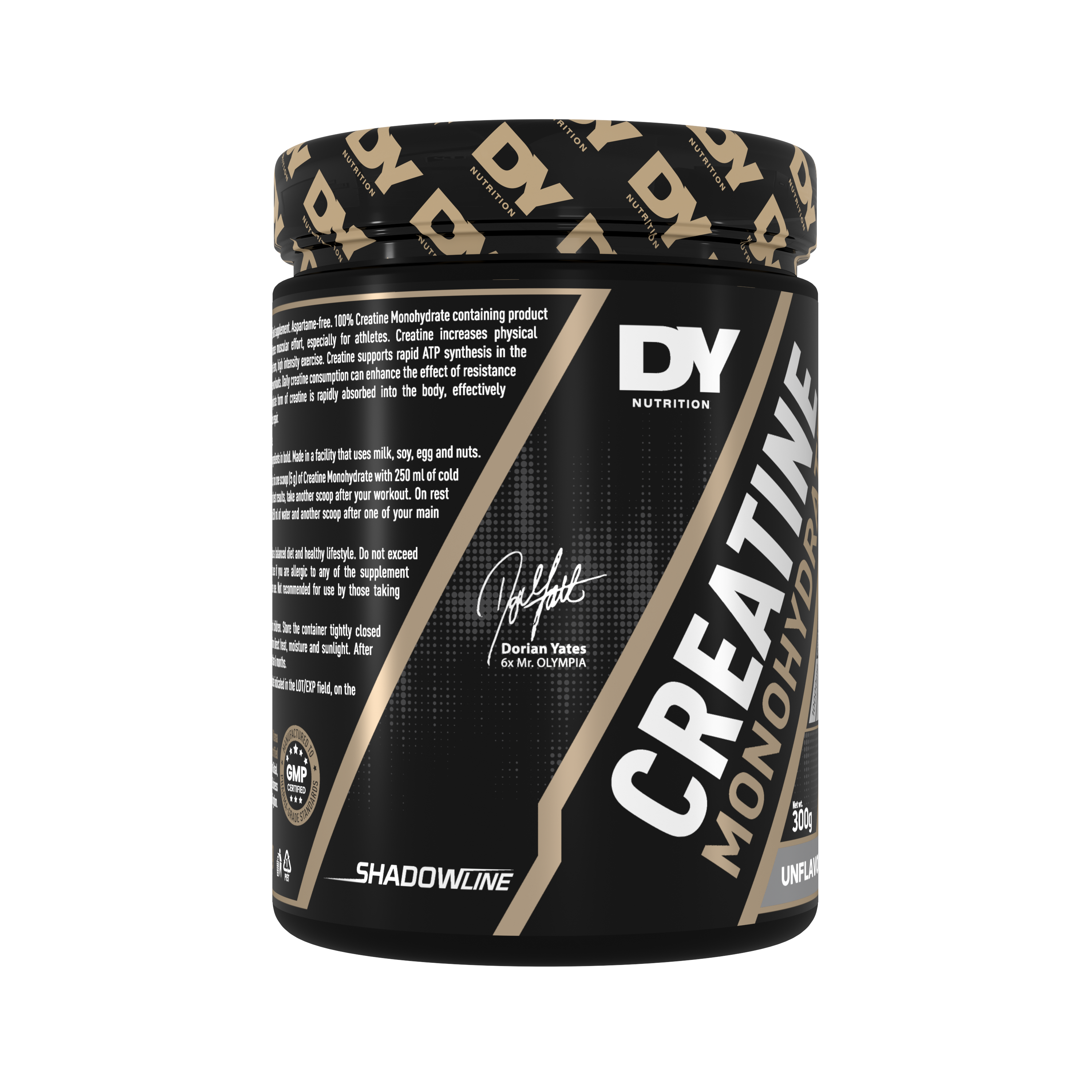 Dynutrition Creatine Shadow Monohydrate Dorian Yates 300 g | 60 Servicios · 5g por Toma