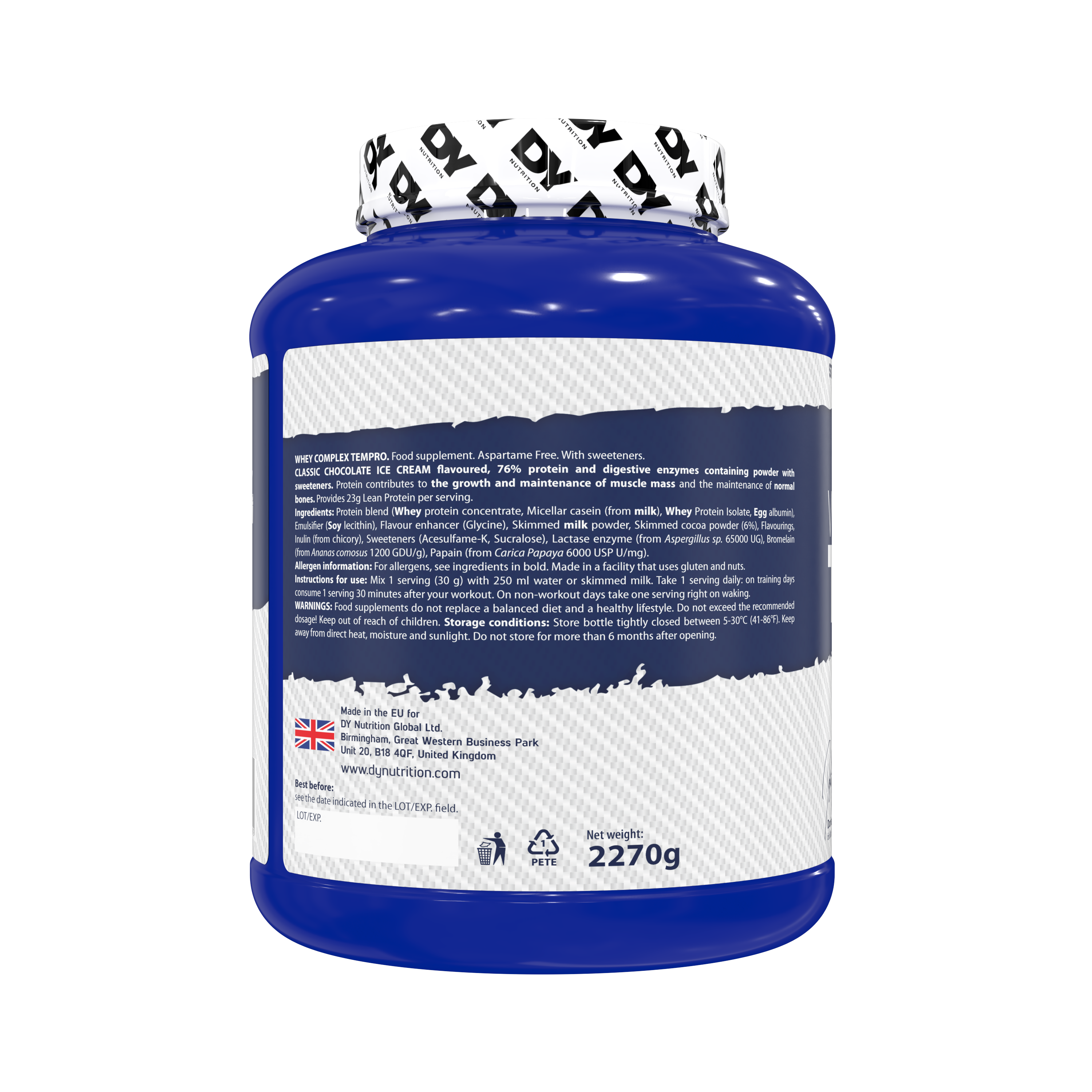 Dynutrition Whey Complex Tempro Dorian Yates 2.25 kg | 75 Servicios · 24g Proteína Multi-Fase