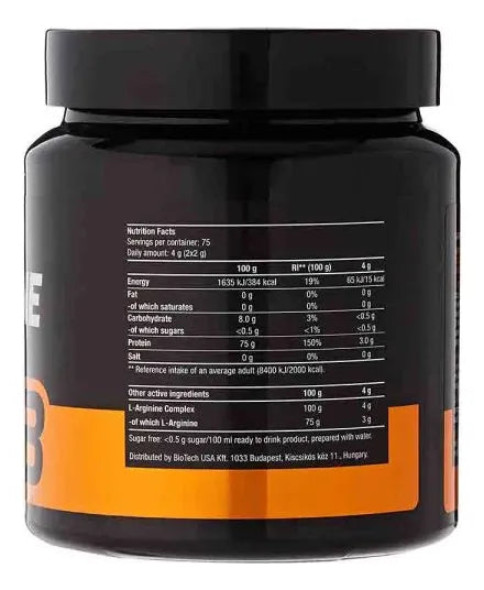 BioTechUSA L-Arginina Óxido Nítrico 300 g | Pump Muscular y Vasodilatación