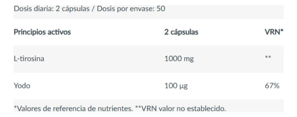 L-Tyrosine BioTech US 100 cápsulas
