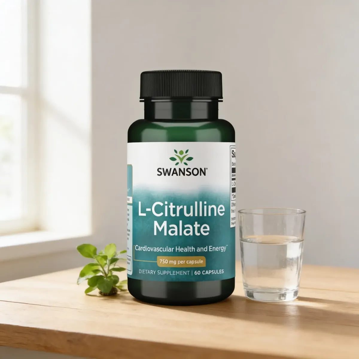 Swanson L-Citrulina Malato 750 mg | 60 Cápsulas · Pump Muscular y Resistencia