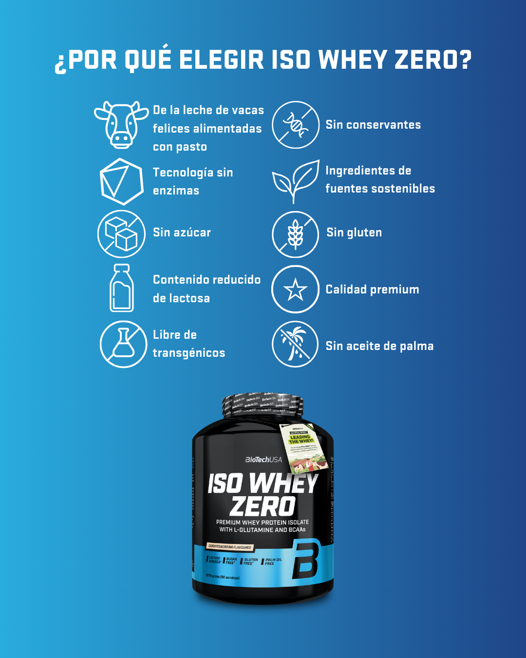 BIO Iso Whey Zero 2270g - 90 Servicios