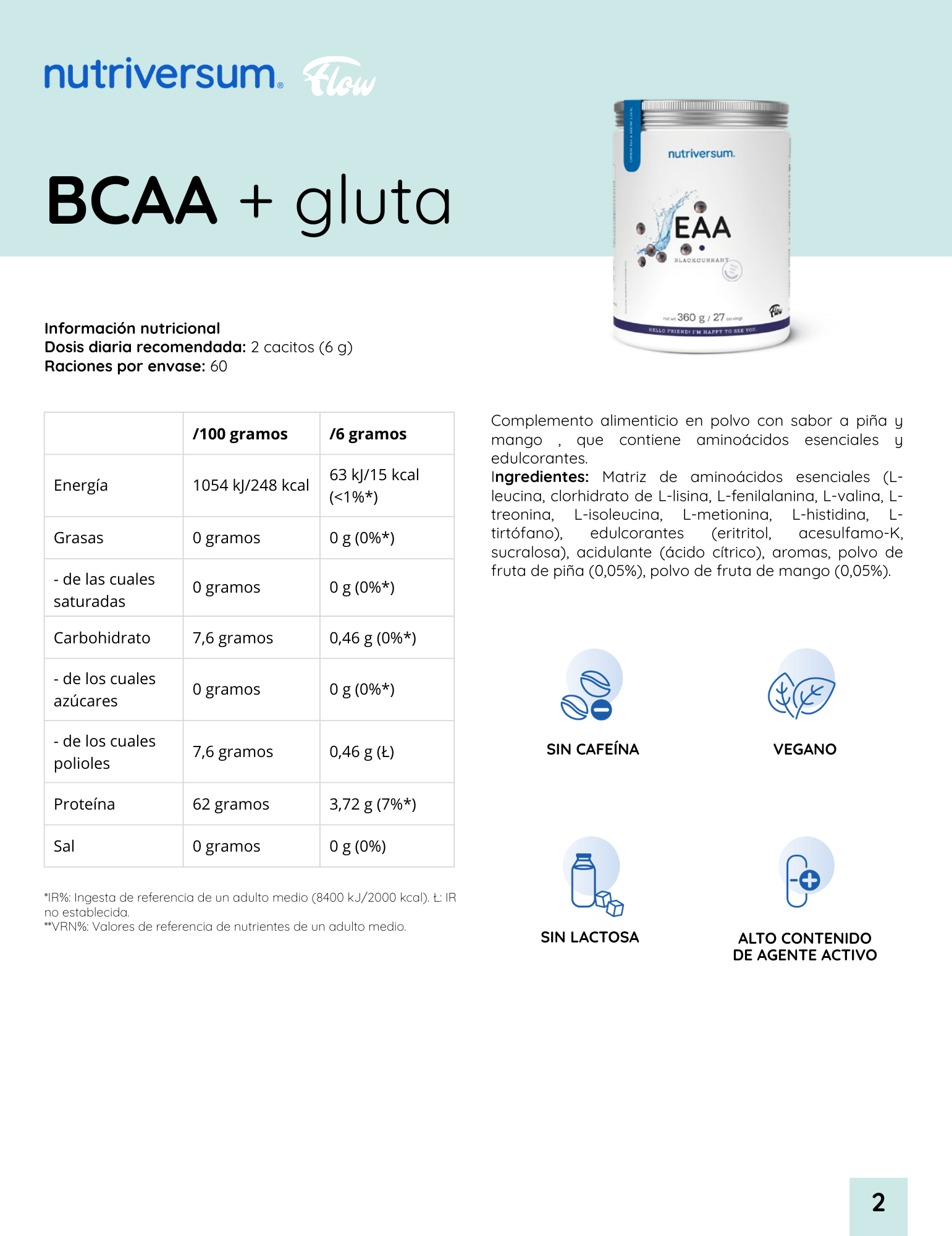 EAA - Nutriversum - 360g / 60 Servicios