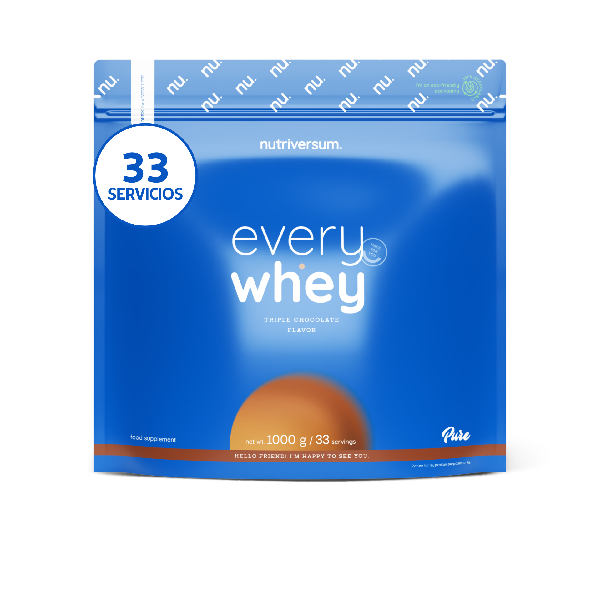 Proteína Every Whey Nutriversum 1000g 33 Servicios