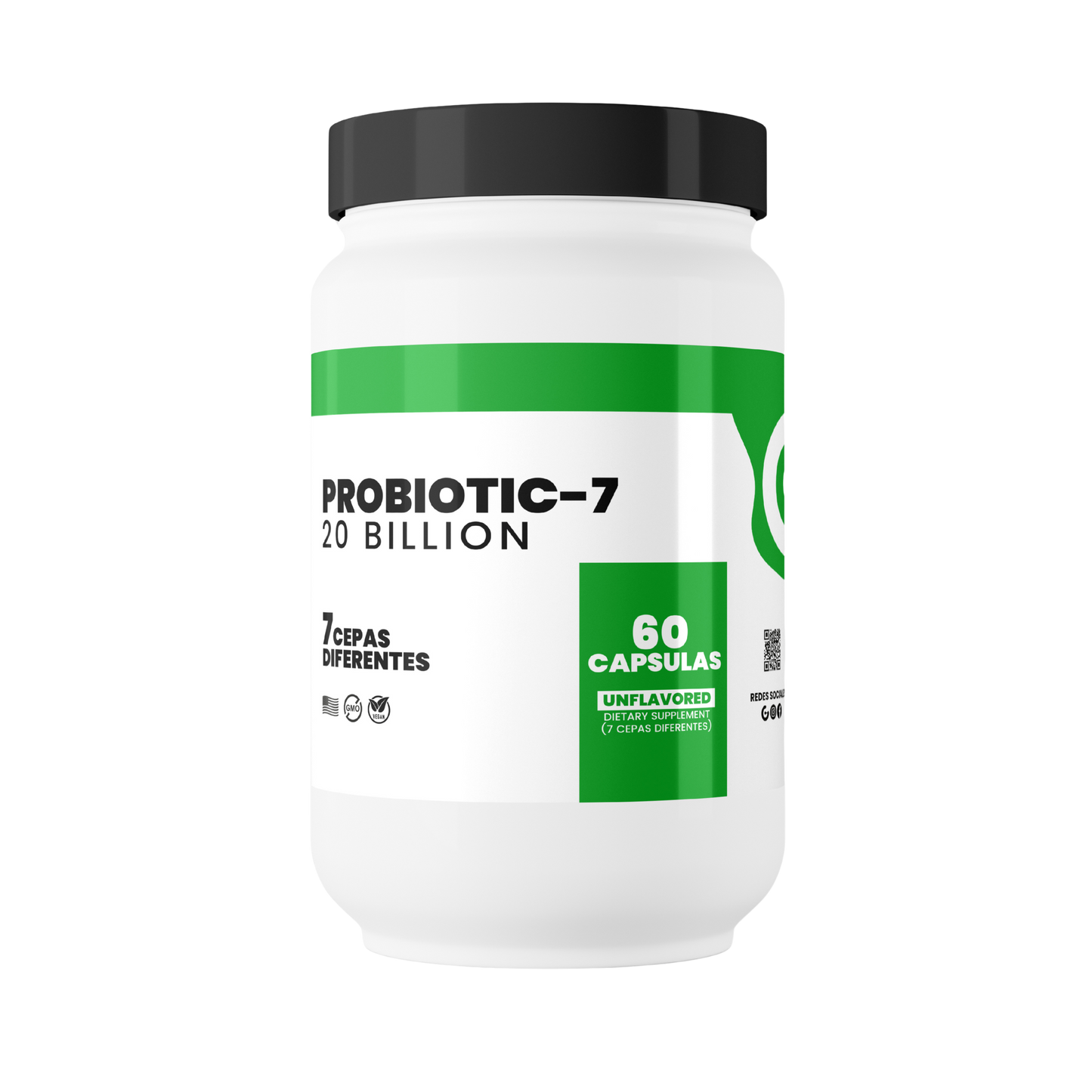 Probiótico Premium 20 Billion - 7 Cepas Activas - 60 Caps - Global Nutrition