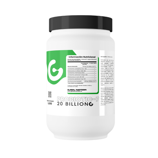 Probiótico Premium 20 Billion - 7 Cepas Activas - 60 Caps - Global Nutrition
