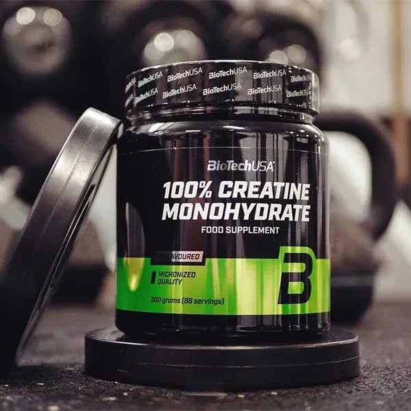 BioTechUSA Creatina Micronizada 100% Pura 300 g | 88 Servicios · 3g por Toma · Fuerza