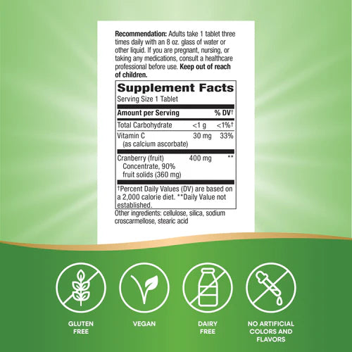 Cranberry Standarized Extract Nature's Way 60 capsulas