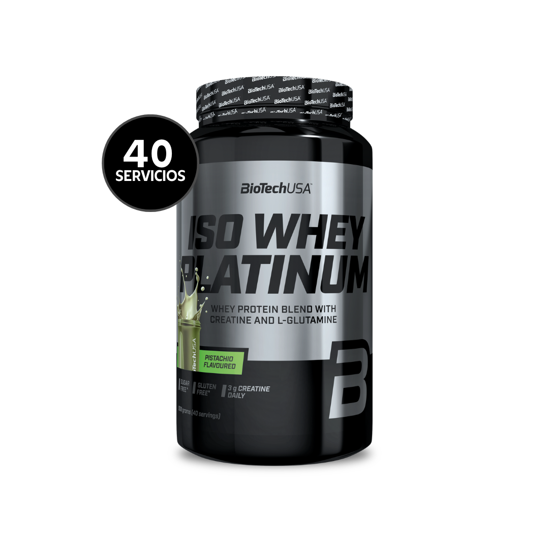 BioTechUSA Iso Whey Platinum 908 g | 40 Servicios · Whey Protein con Creatina y L-Glutamina
