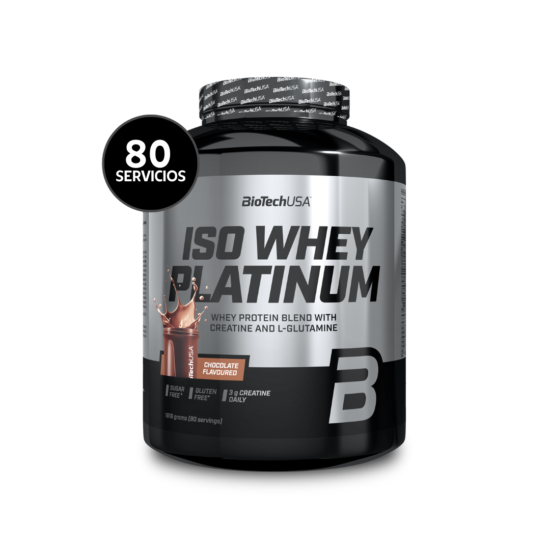 BioTechUSA Iso Whey Platinum 1816 g | 80 Servicios · Whey Protein con Creatina y L-Glutamina