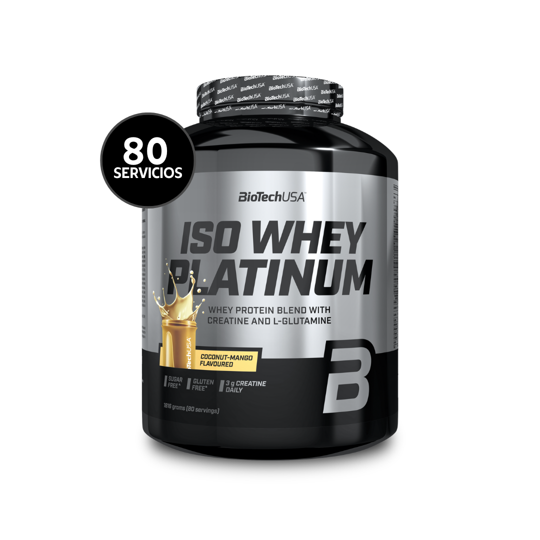 BioTechUSA Iso Whey Platinum 1816 g | 80 Servicios · Whey Protein con Creatina y L-Glutamina