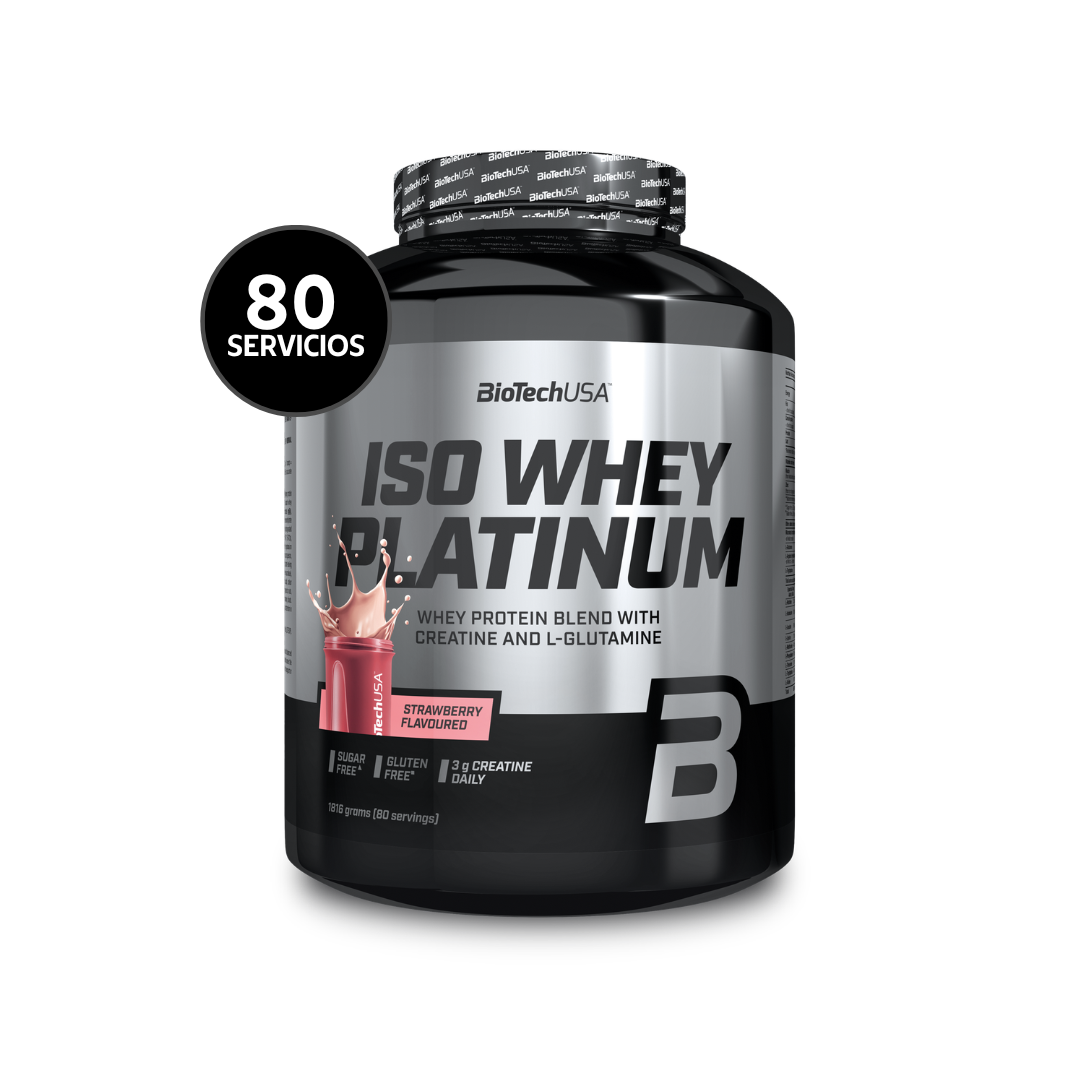 BioTechUSA Iso Whey Platinum 1816 g | 80 Servicios · Whey Protein con Creatina y L-Glutamina