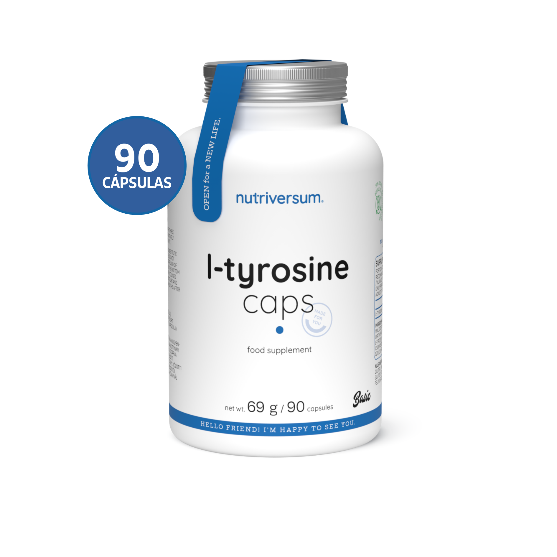 L-Tyrosine Caps - Nutriversum - 69g / 90 Cápsules