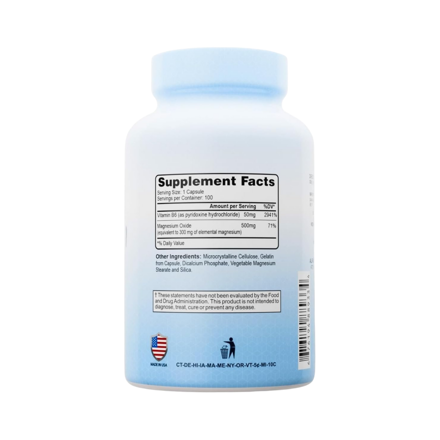 Alfa Vitamins Magnesium + B6 500 Mg 100 Caps