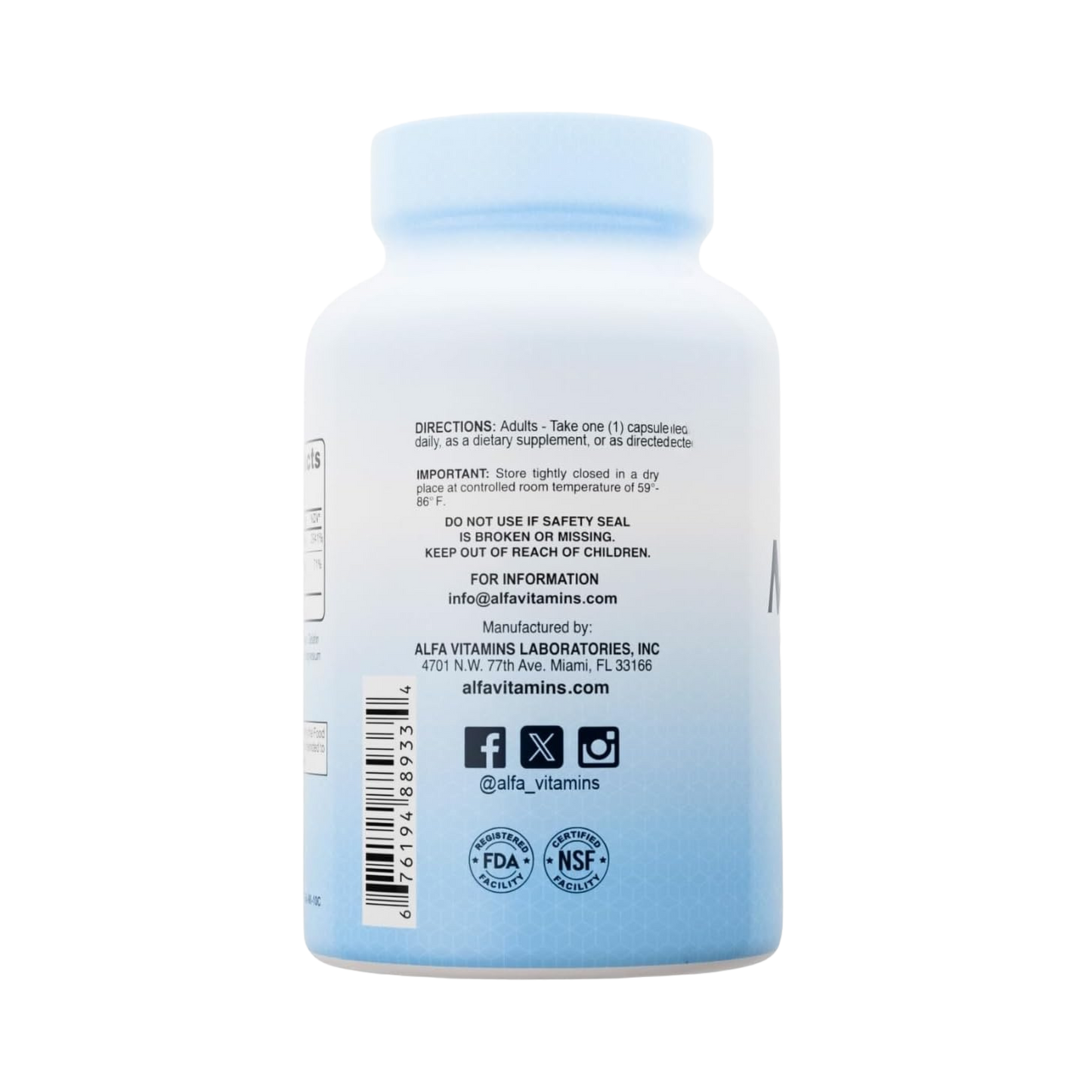 Alfa Vitamins Magnesium + B6 500 Mg 100 Caps