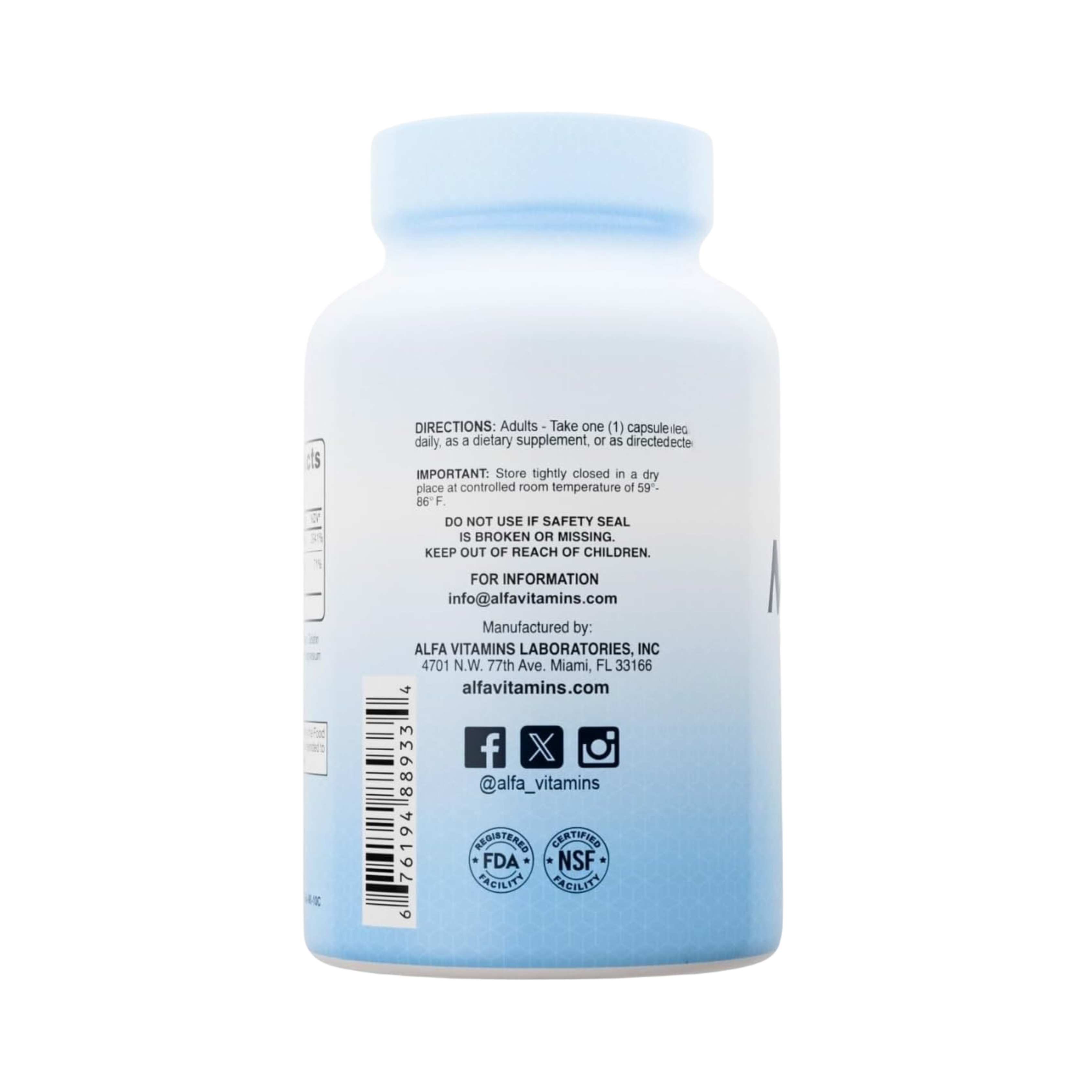 Alfa Vitamins Magnesium + B6 500 Mg 100 Caps