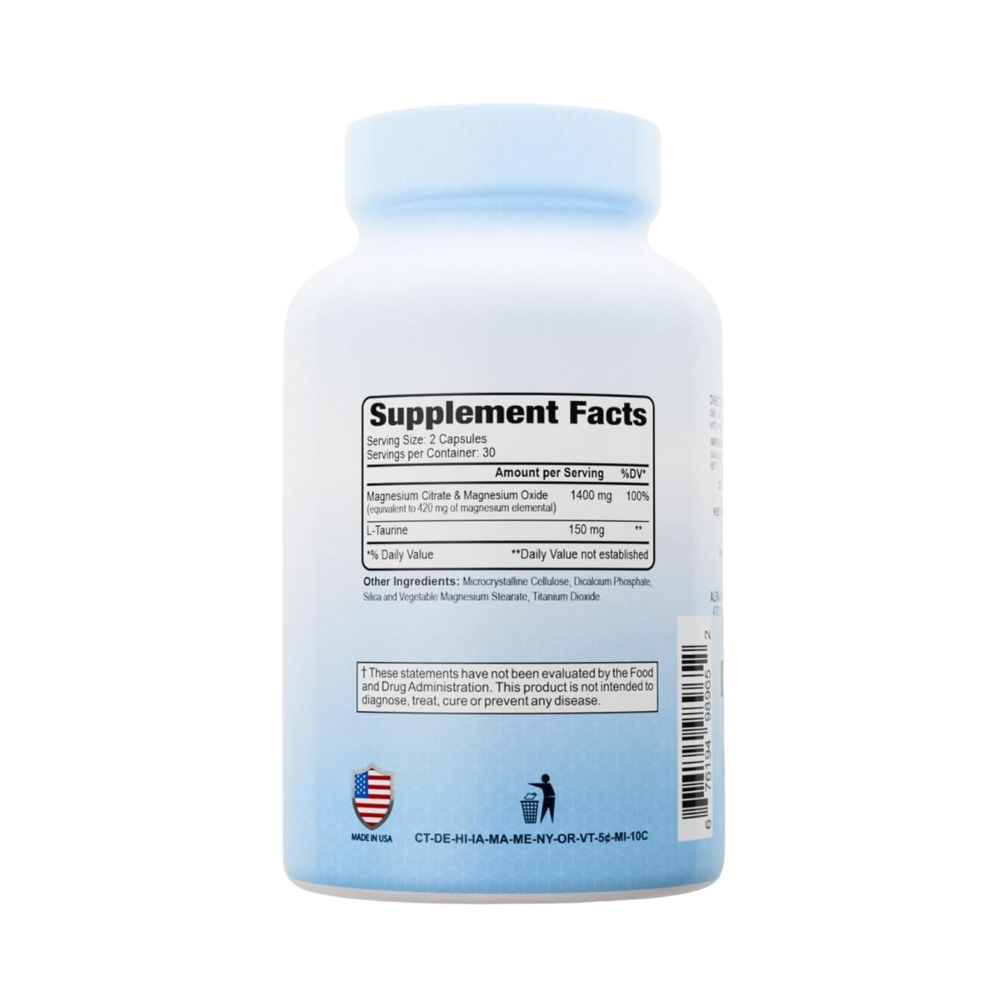Alfa Vitamins Magnesium Citrate Complex 1400mg 60 Caps