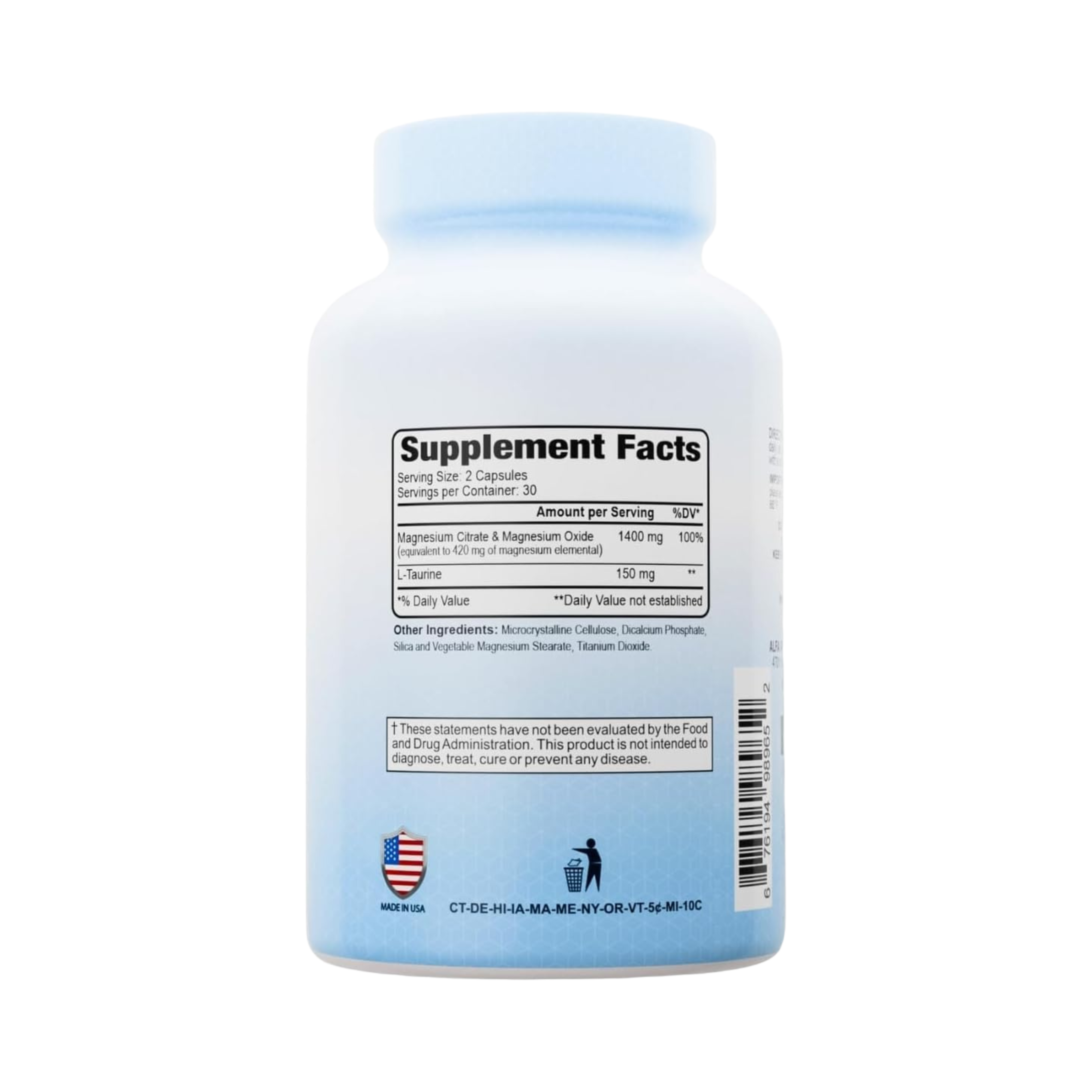 Alfa Vitamins Magnesium Citrate Complex 1400mg 60 Caps