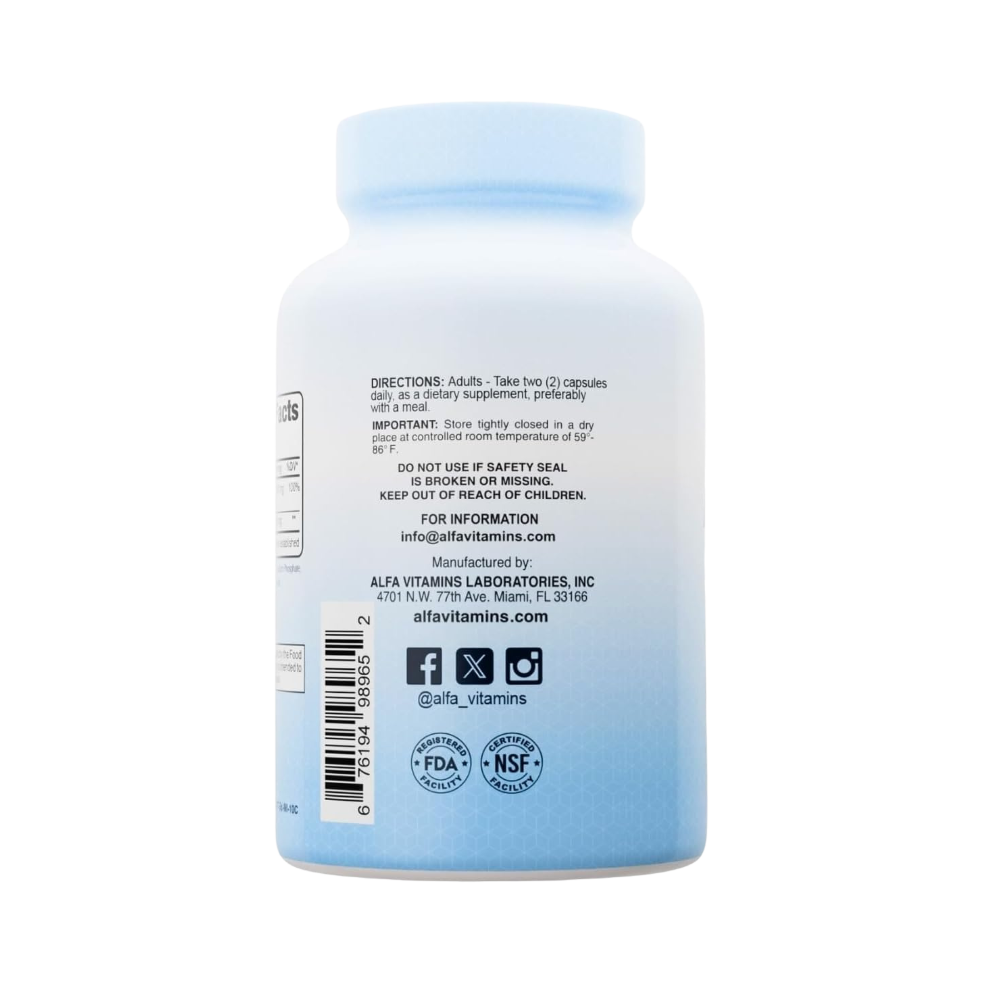 Alfa Vitamins Magnesium Citrate Complex 1400mg 60 Caps
