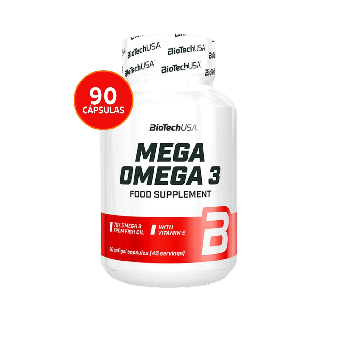 BioTechUSA Mega Omega 3 Alta Concentración | 90 Cápsulas · EPA + DHA · Salud Cardiovascular