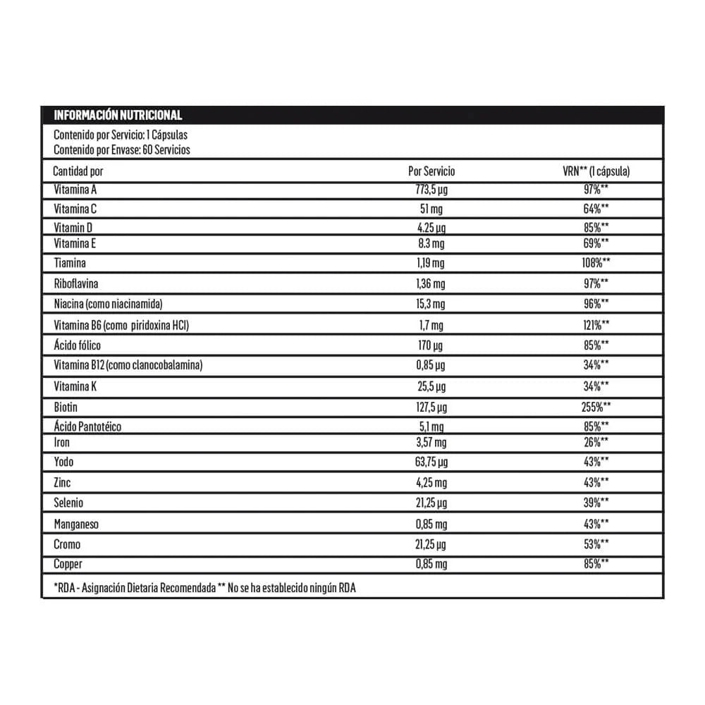 Biotechusa Vitamin Complex 60 Cápsulas