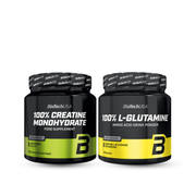 Pack BioTechUSA Creatina + L-Glutamina | Recuperación Muscular Premium