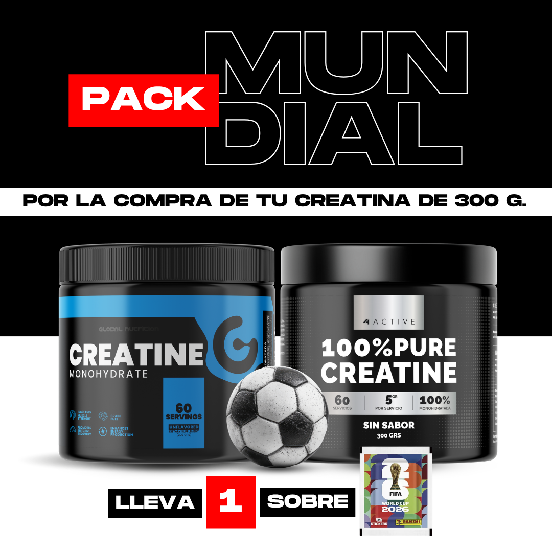 Pack 4Active Creatina 300 Grs + 1 Sobre Mundial 2026 GRATIS