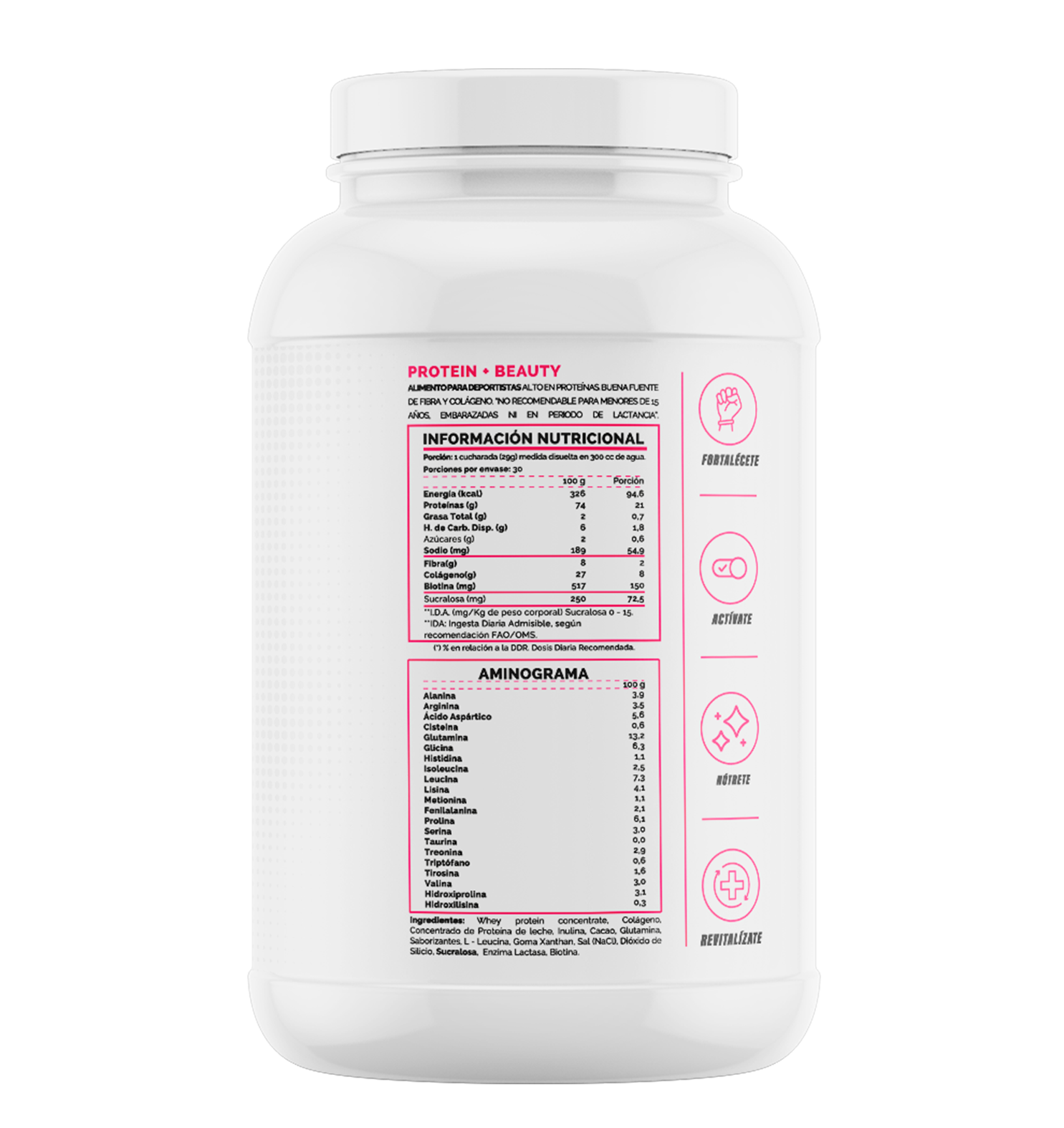 4Active Women Protein Beauty | 30 Servicios · 22g Proteína + 8g Colágeno + 2g Fibra + Biotina