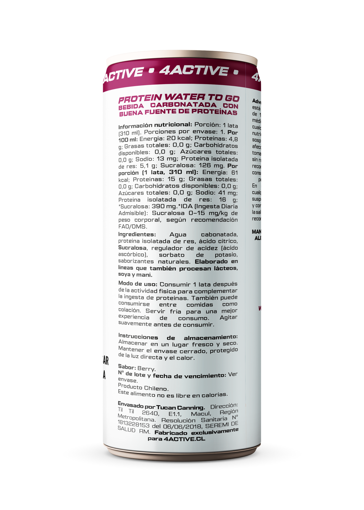 4Active Protein Water To Go Light Gas 15g Proteína 310 ml | Bebida Proteica