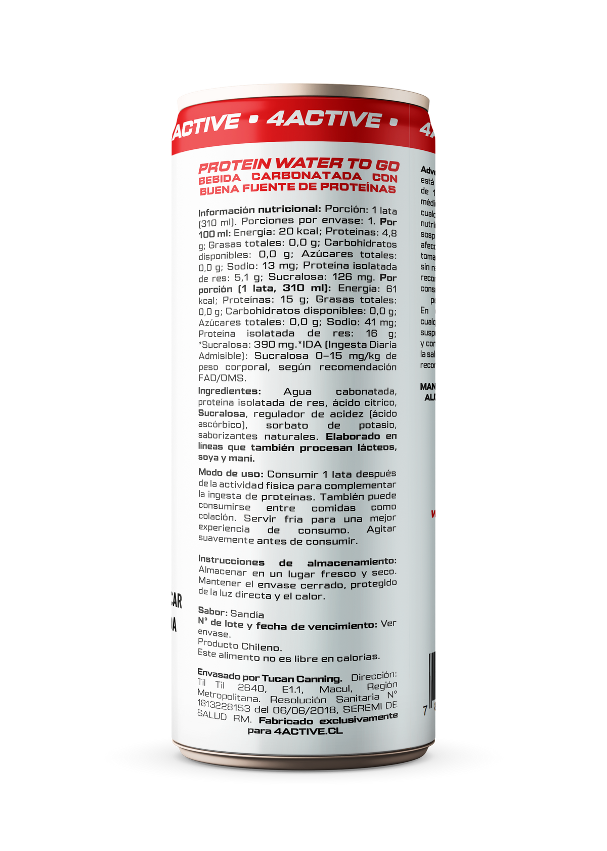 4Active Protein Water To Go Light Gas 15g Proteína 310 ml | Bebida Proteica
